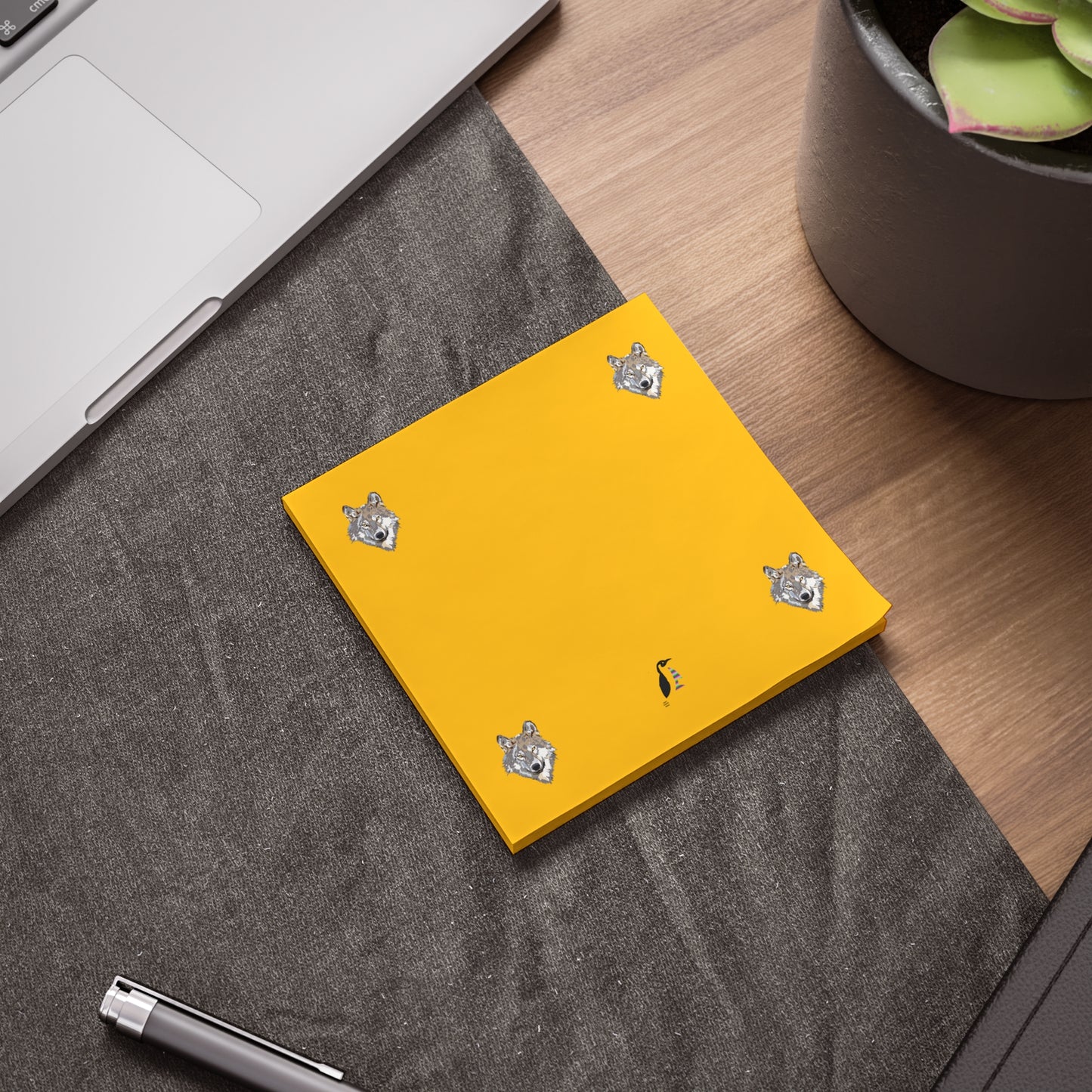 Post-it® Note Pads: Wolves Yellow