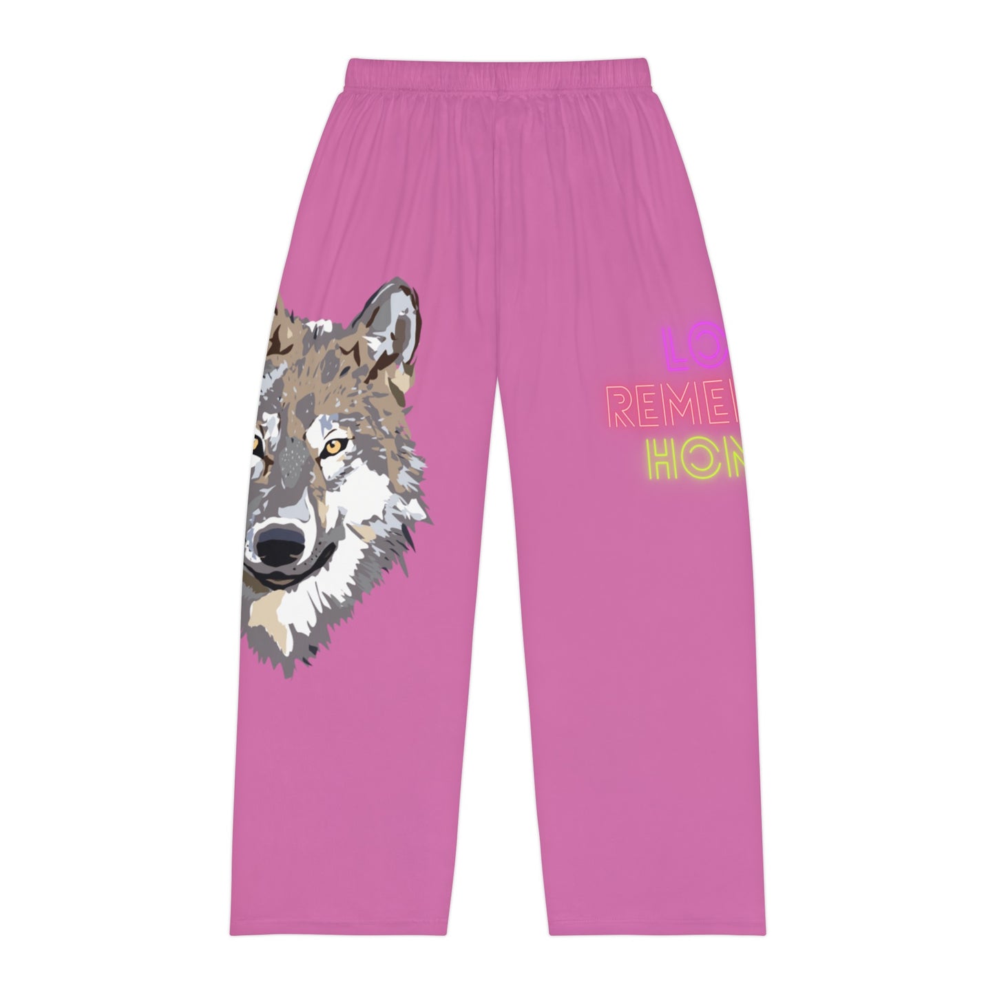 Men's Pajama Pants: Wolves Lite Pink