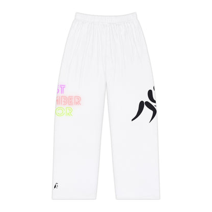 Pambabaeng Pajama Pants: Wrestling White 