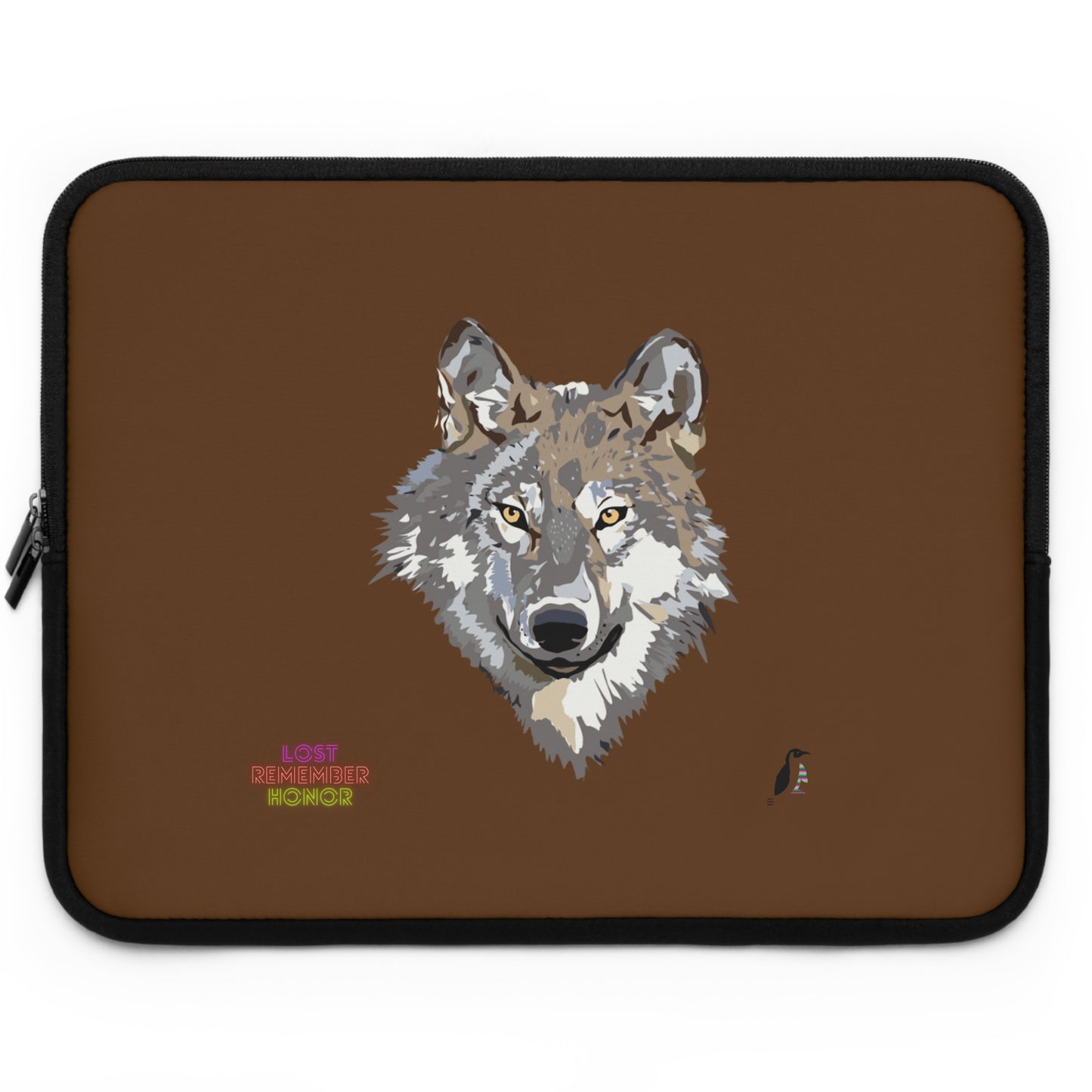 Laptop Sleeve: Wolves Brown