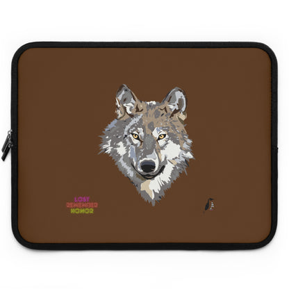 Laptop Sleeve: Wolves Brown