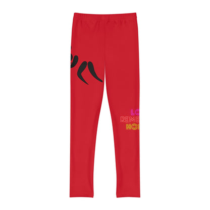 Youth Full-Length Leggings: Wrestling Dark Red