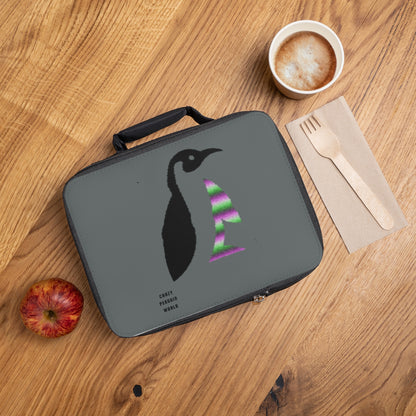 Lunch Bag: Crazy Penguin World Logo Dark Grey