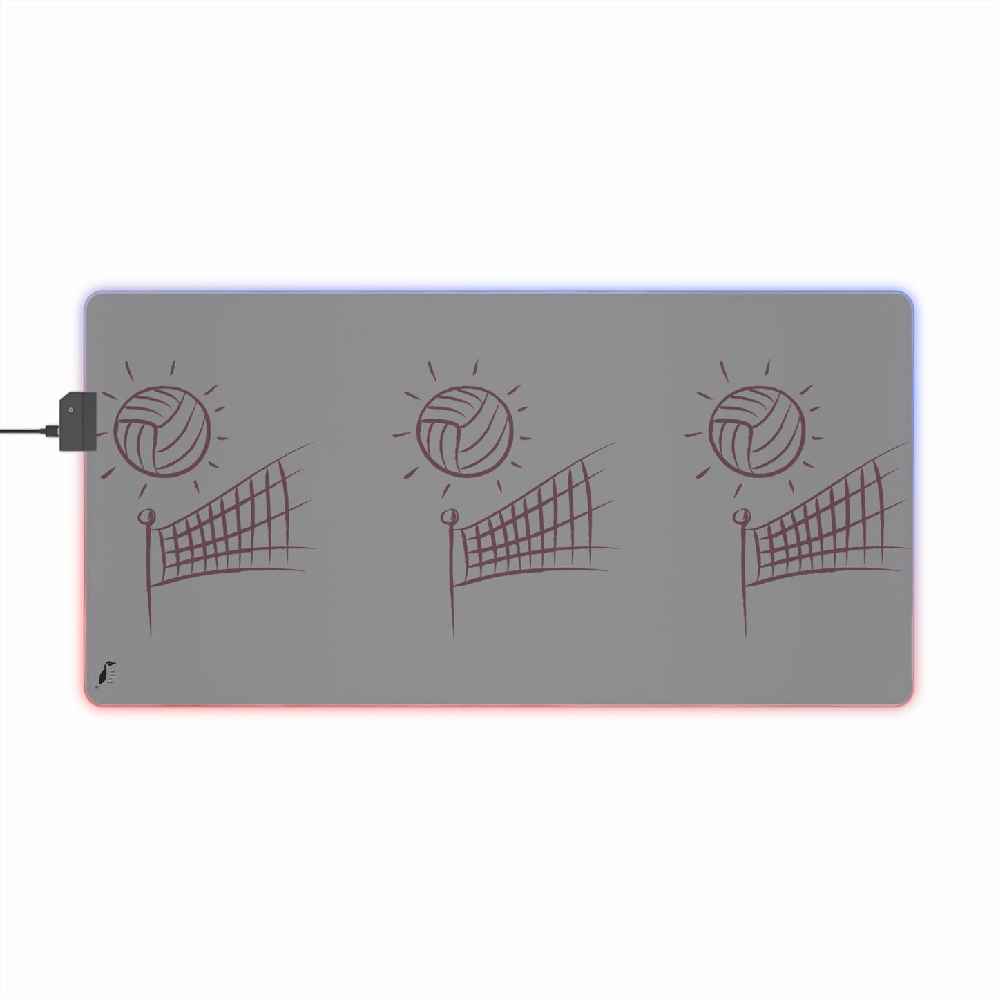 LED Gaming Mouse Pad: Volleyball Grey