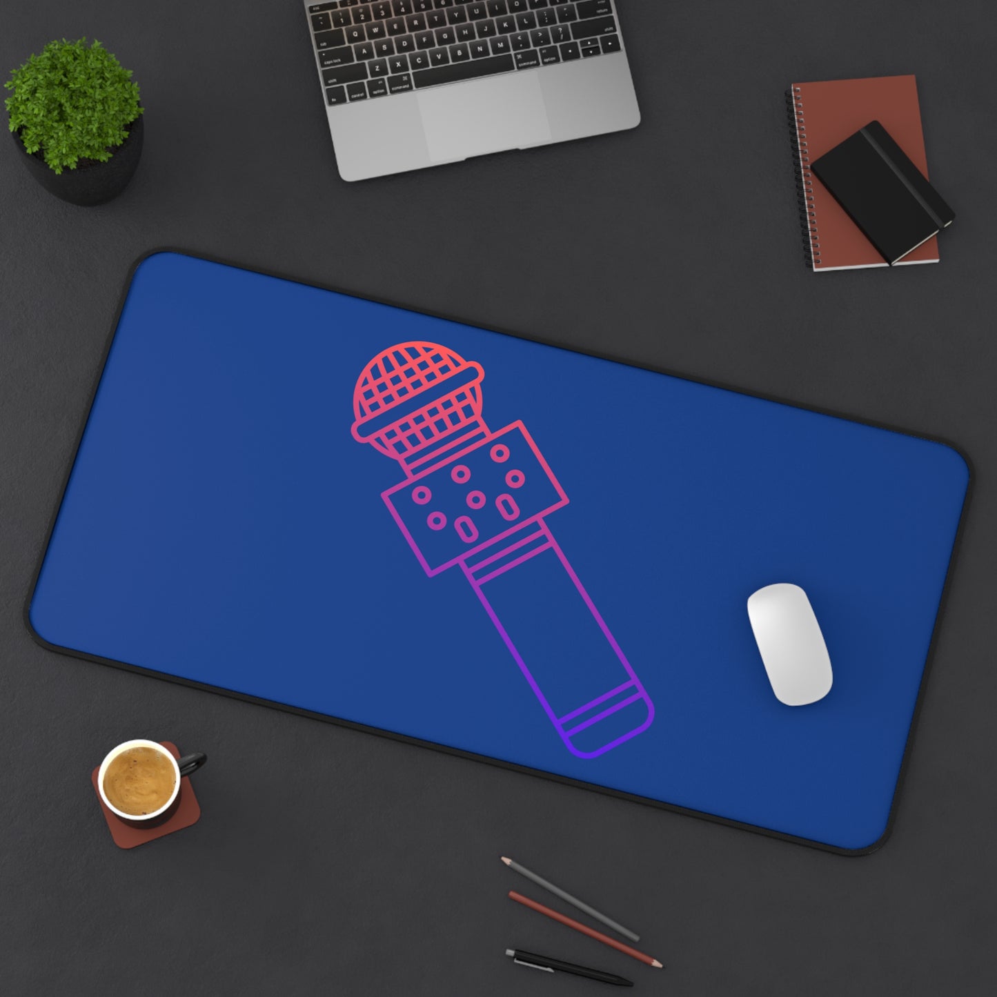 Desk Mat: Music Dark Blue