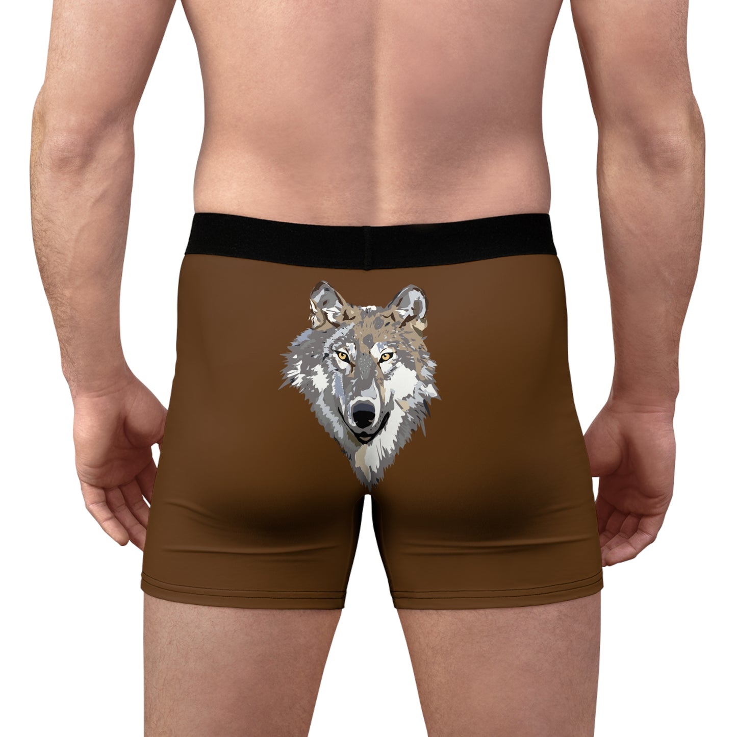 Men's Boxer Briefs: Wolves Brown