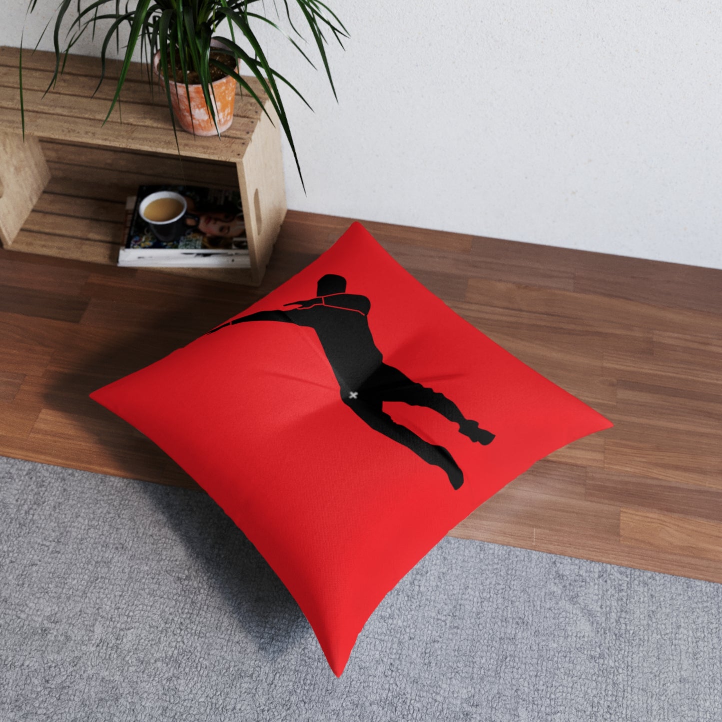 Tufted Floor Pillow, Square: Dance Red