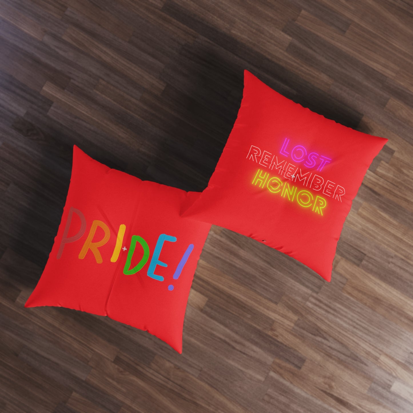 Tufted Floor Pillow, Square: LGBTQ Pride Red
