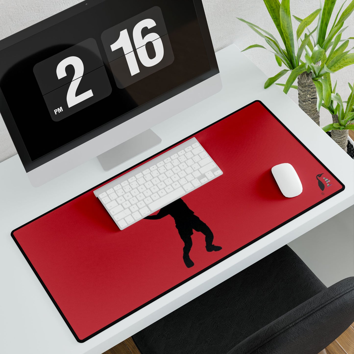 Desk Mats: Tennis Dark Red