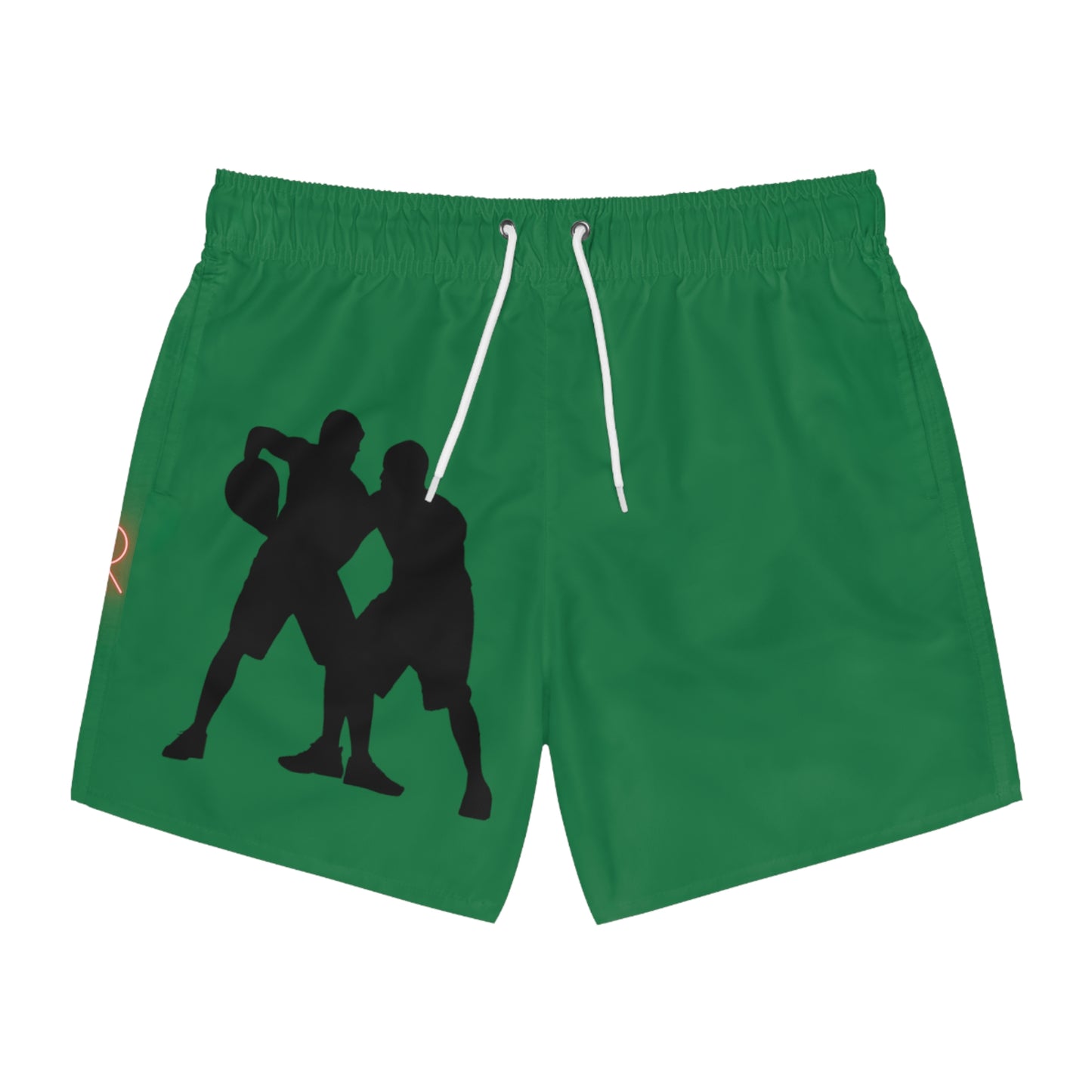 Swim Trunks: Basketball Dark Green