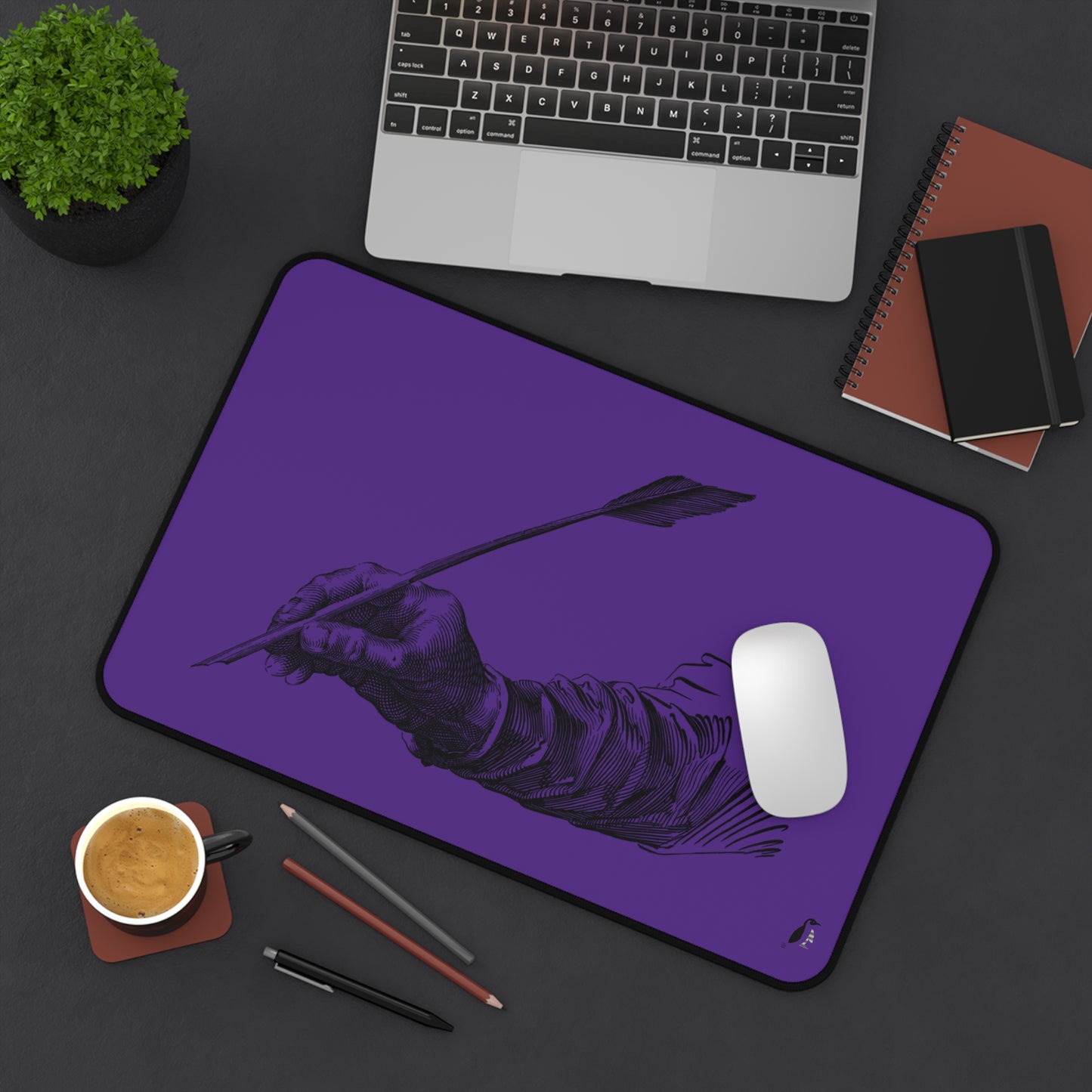 Desk Mat: Writing Purple