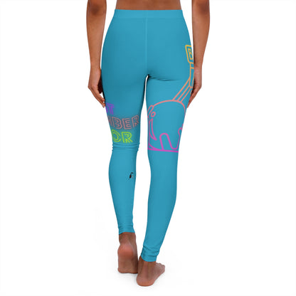 Women's Spandex Leggings: Bowling Turquoise