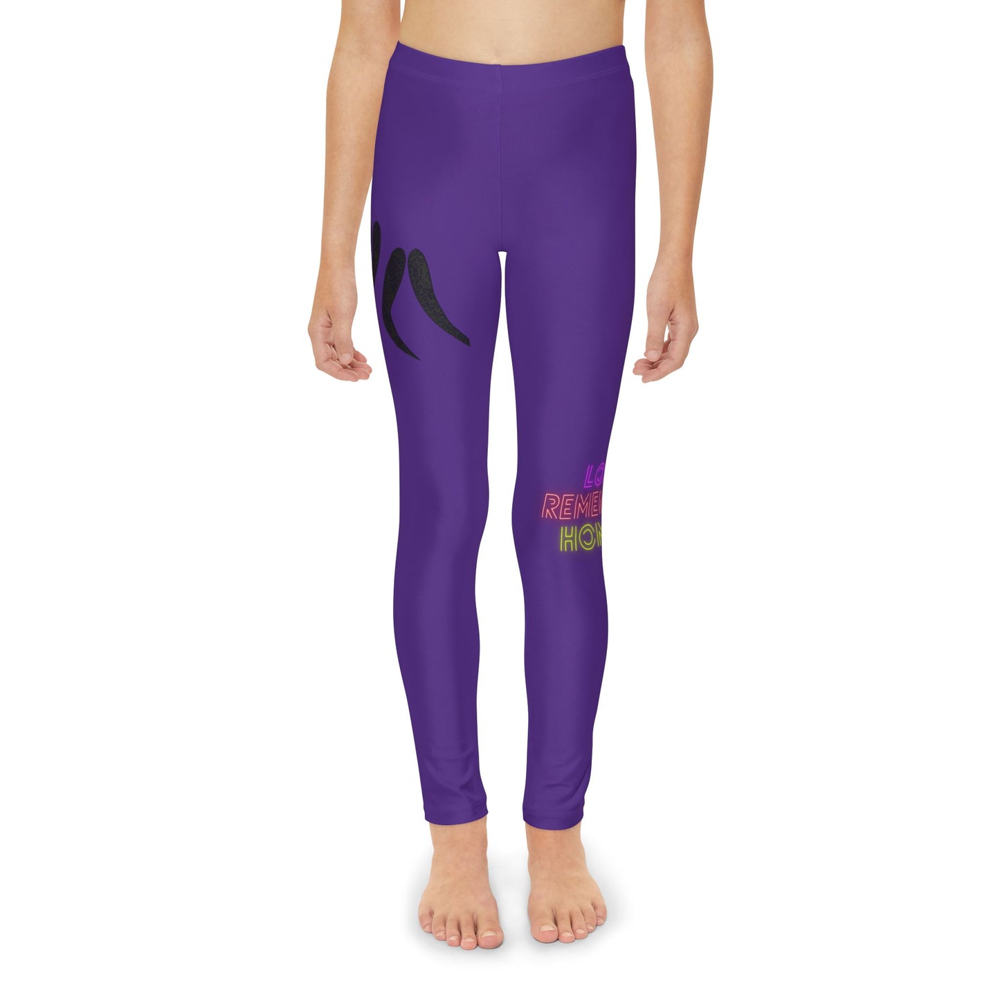 Youth Full-Length Leggings: Wrestling Purple