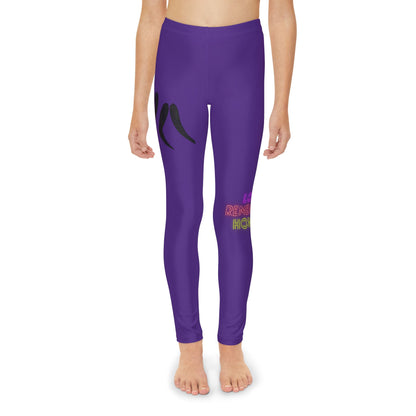 Youth Full-Length Leggings: Wrestling Purple