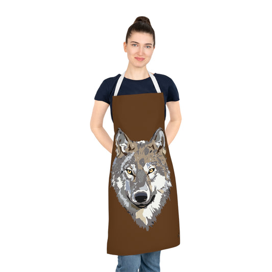 Adult Apron: Wolves Brown