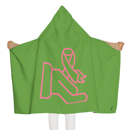 Youth Hooded Towel: Fight Cancer Green