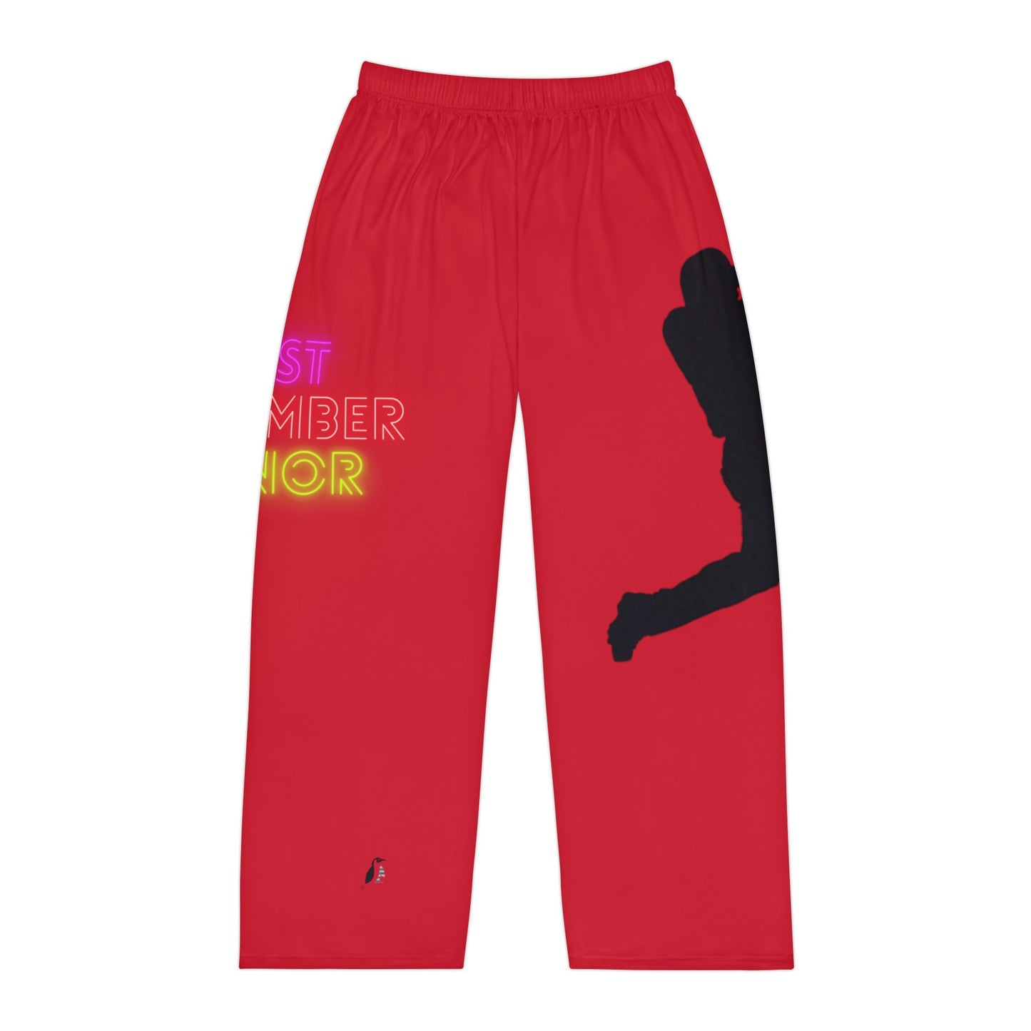 Men's Pajama Pants: Baseball Dark Red