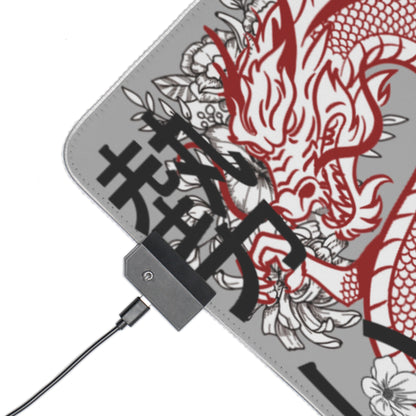 LED Gaming Mouse Pad: Dragons Lite Grey