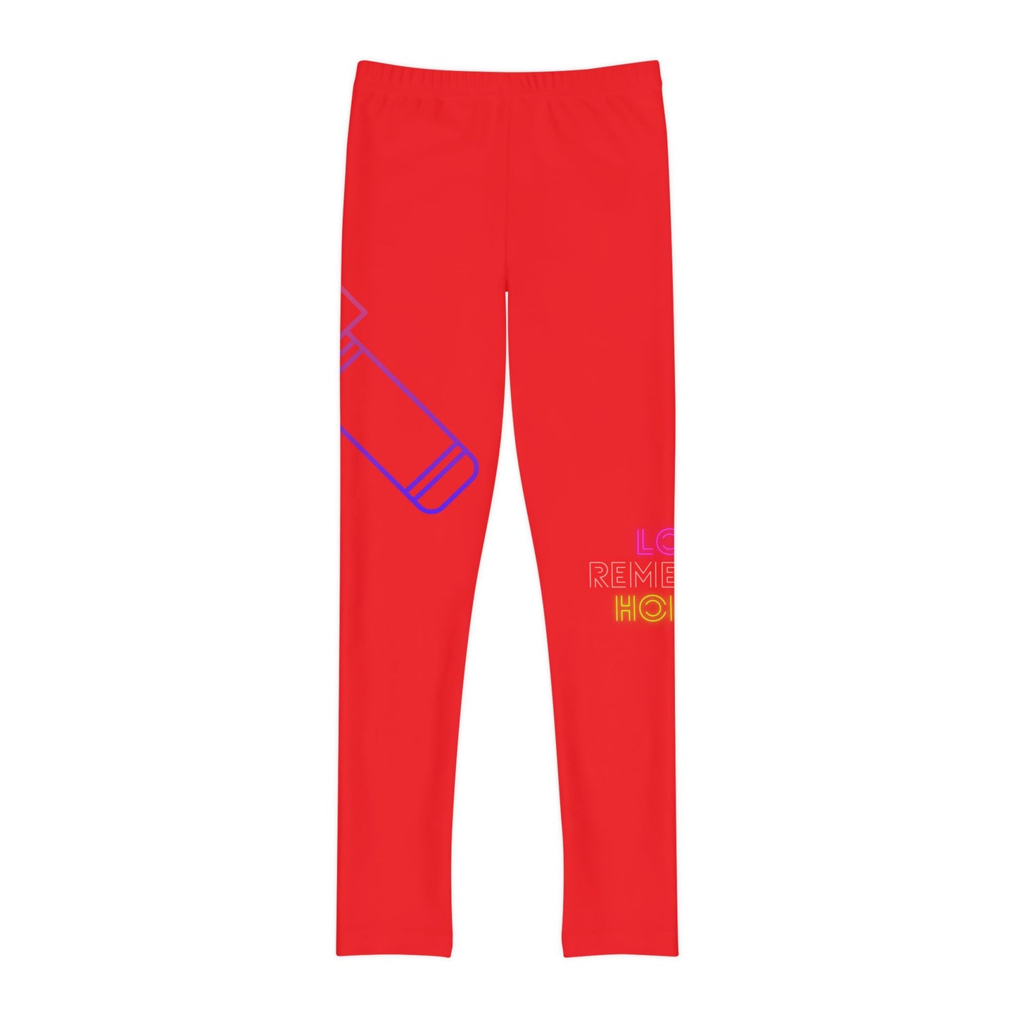 Youth Full-Length Leggings: Music Red