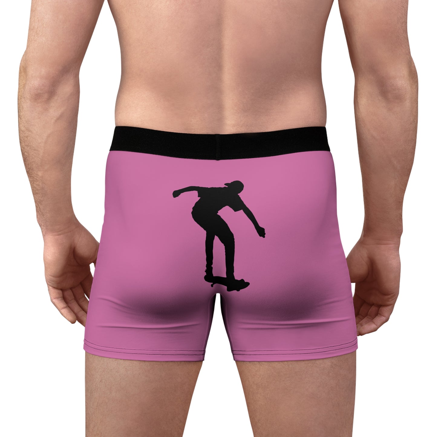 Men's Boxer Briefs: Skateboarding Lite Pink