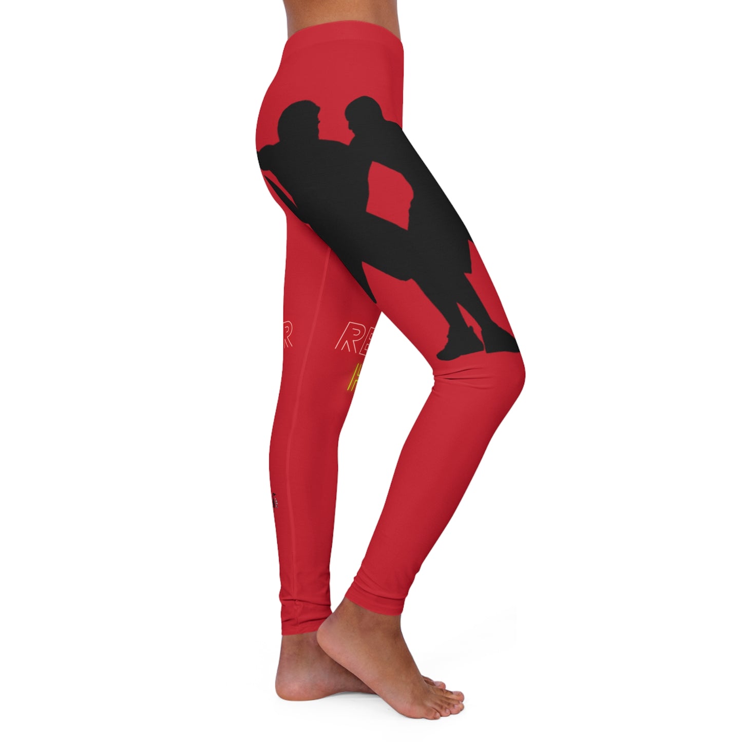 Women's Spandex Leggings: Basketball Dark Red