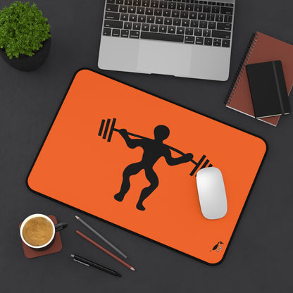 Desk Mat: Weightlifting Orange