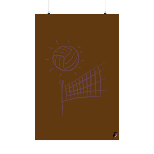 Premium Matte Vertical Posters: Volleyball Brown