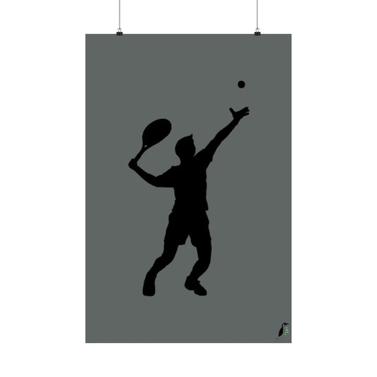 Premium Matte Vertical Posters: Tennis Dark Grey