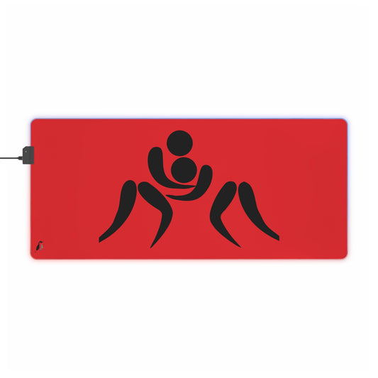 LED Gaming Mouse Pad: Wrestling Red