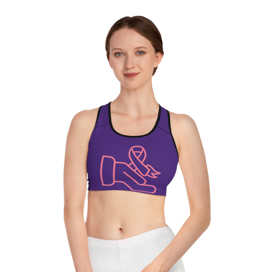 Sports Bra: Fight Cancer Purple