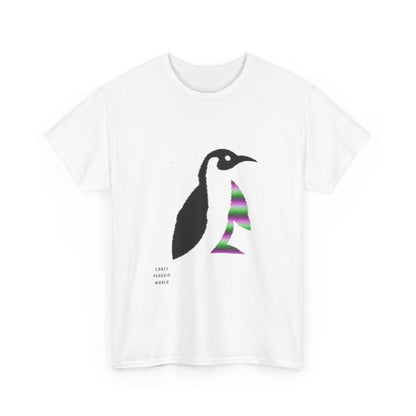 Heavy Cotton Tee: Crazy Penguin World Logo #1