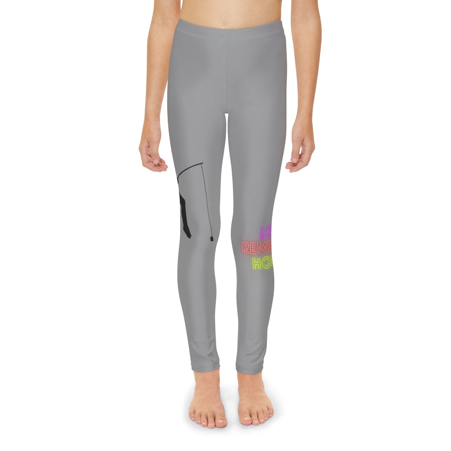 Youth Full-Length Leggings: Fishing Grey