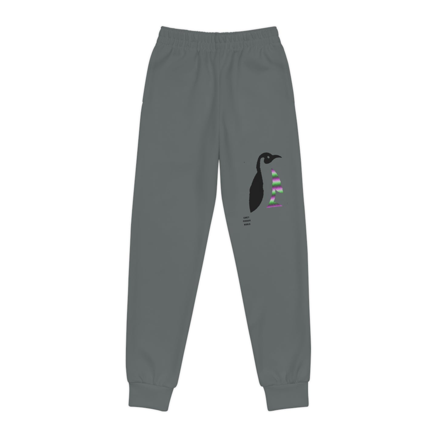 Youth Joggers: Crazy Penguin World Logo Dark Grey