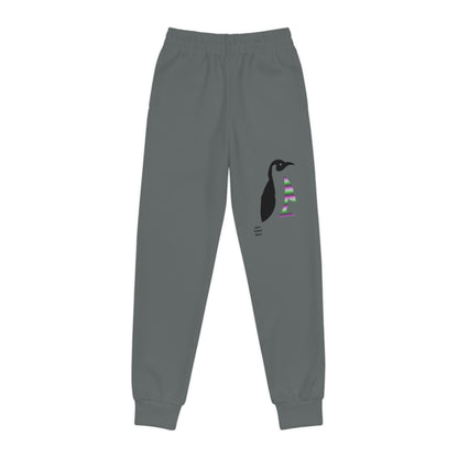 Youth Joggers: Crazy Penguin World Logo Dark Grey