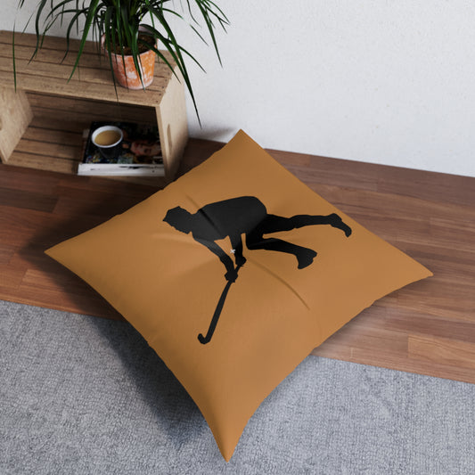 Tufted Floor Pillow, Square: Hockey Lite Brown