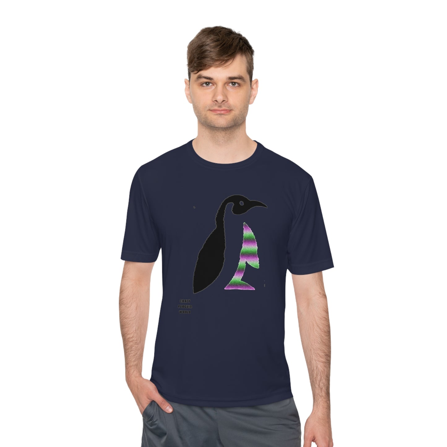 Moisture Wicking Tee: Crazy Penguin World Logo #3