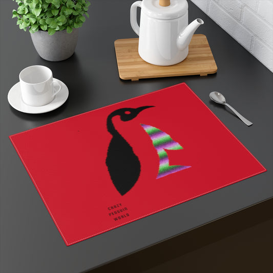 Placemat, 1pc: Crazy Penguin World Logo Dark Red