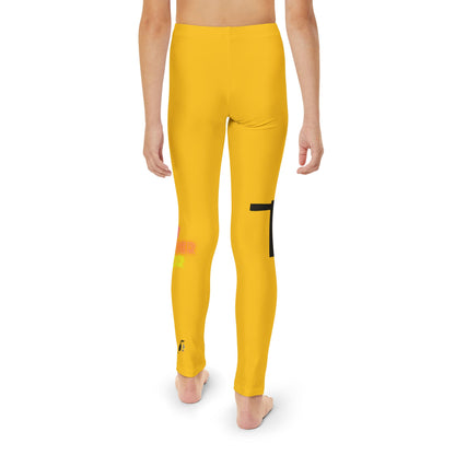 Youth Full-Length Leggings: Fishing Yellow