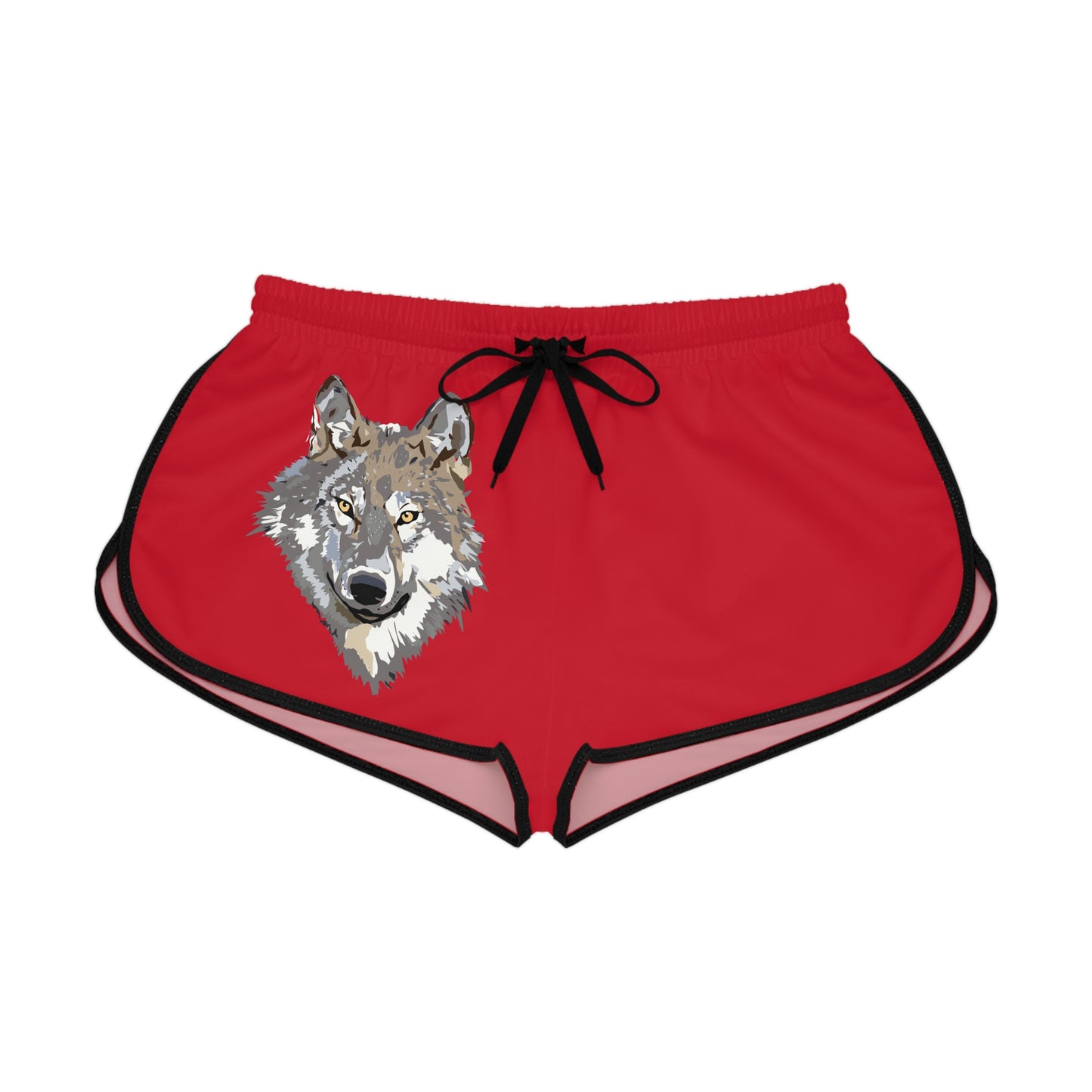 Women's Relaxed Shorts: Wolves Dark Red