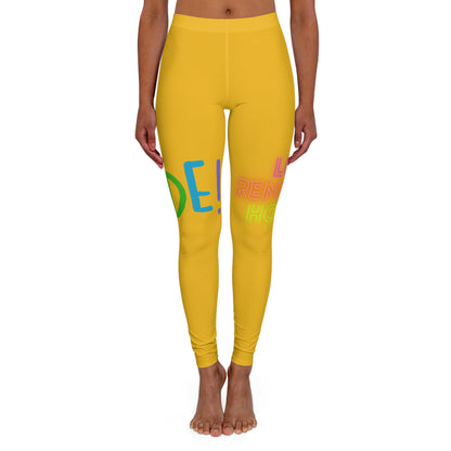 Women's Spandex Leggings: LGBTQ Pride Yellow