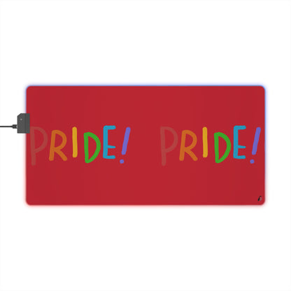 LED Gaming Mouse Pad: LGBTQ Pride Dark Red