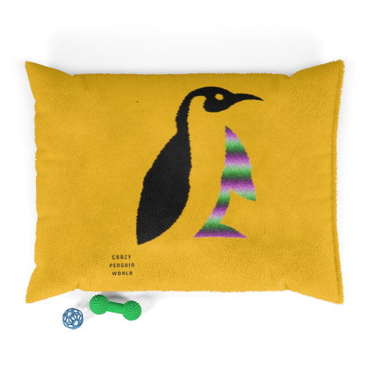 Pet Bed: Crazy Penguin World Logo Yellow