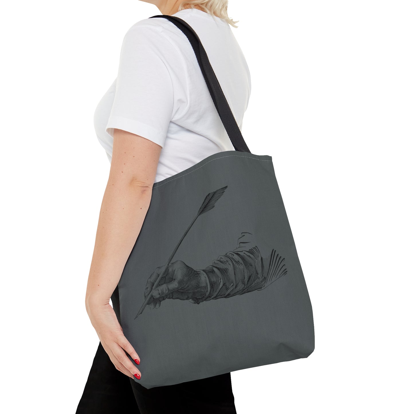 Tote Bag: Writing Dark Grey