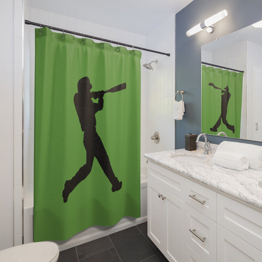 Shower Curtains: #1 Baseball Green