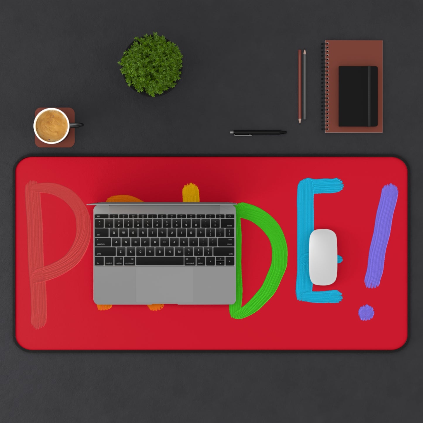 Desk Mat: LGBTQ Pride Dark Red