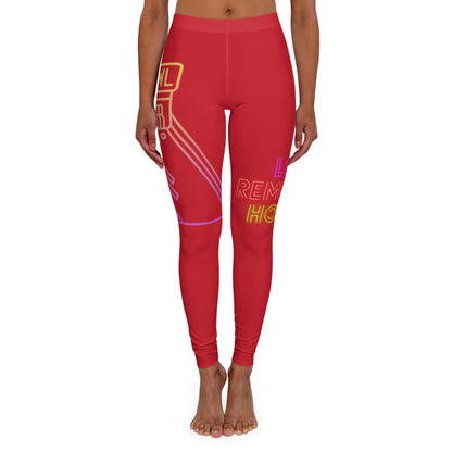 Women's Spandex Leggings: Bowling Dark Red