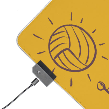 LED Gaming Mouse Pad: Volleyball Yellow