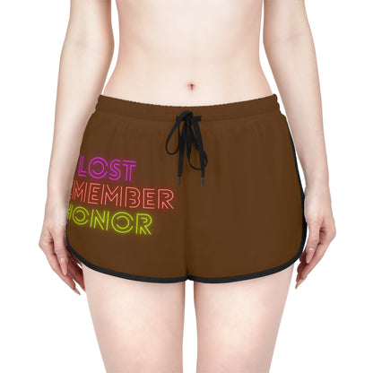 Women's Relaxed Shorts: Lost Remember Honor Brown