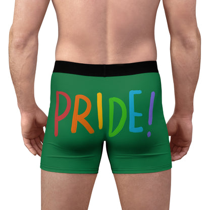 Men's Boxer Briefs: LGBTQ Pride Dark Green