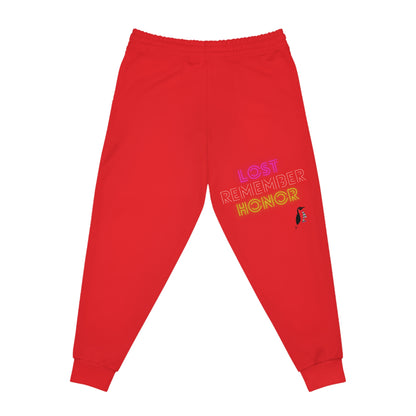 Athletic Joggers: Fight Cancer Red